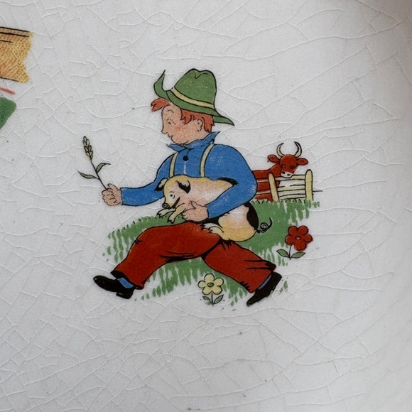 Vintage 1940s Sebring Pottery USA Children’s Plate and Bowl with Gold Trim – 22K - Picture 10 of 12